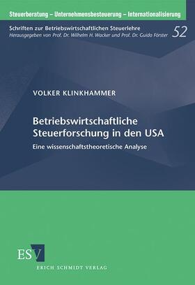 Klinkhammer |  Betriebswirtschaftliche Steuerforschung in den USA | Buch |  Sack Fachmedien