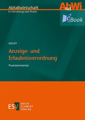 Kropp |  Anzeige- und Erlaubnisverordnung | eBook | Sack Fachmedien