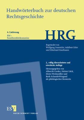 Cordes / Lück / Werkmüller | Handwörterbuch zur deutschen Rechtsgeschichte (HRG) – Lieferungsbezug –Lieferung 6: Eid–Familienfideikommiss | Buch | 978-3-503-16705-0 | sack.de