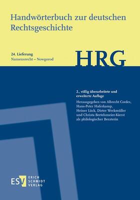 Cordes / Haferkamp / Lück |  Handwörterbuch zur deutschen Rechtsgeschichte (HRG) – Lieferungsbezug – -  - Lieferung 24: Namensrecht–Nowgorod | Buch |  Sack Fachmedien