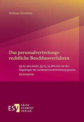 Gronimus | Das personalvertretungsrechtliche Beschlussverfahren | E-Book | sack.de