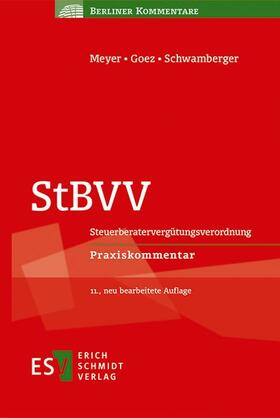 Meyer / Goez / Schwamberger | StBVV | Buch | 978-3-503-20936-1 | sack.de