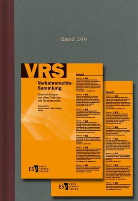 Weigelt | Weigelt, V: Verkehrsrechts-Sammlung (VRS) Band 144 | Buch | 978-3-503-23711-1 | sack.de