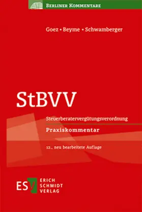 Beyme / Goez / Jost | StBVV | Buch | 978-3-503-24163-7 | sack.de