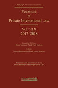 Bonomi / Romano |  Yearbook of Private International Law Vol. XIX - 2017/2018 | Buch |  Sack Fachmedien