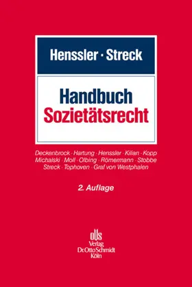 Henssler / Streck |  Handbuch Sozietätsrecht | Buch |  Sack Fachmedien