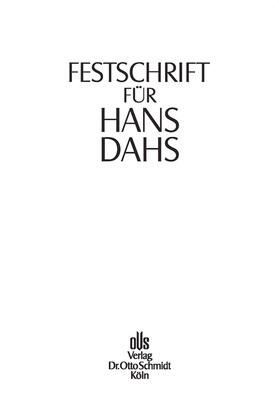 Widmaier / Lesch / Müssig |  Festschrift für Hans Dahs | eBook | Sack Fachmedien