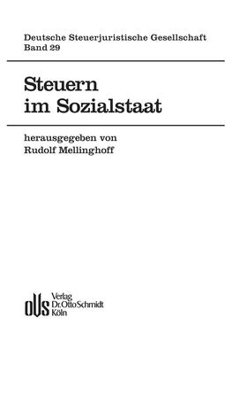 Mellinghoff |  Steuern im Sozialstaat | eBook | Sack Fachmedien