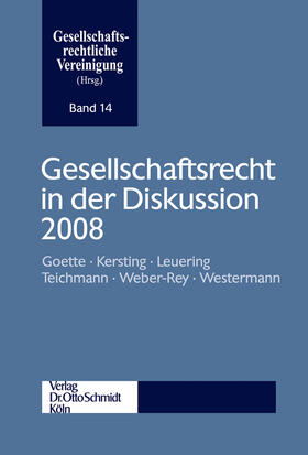 Vereinigung | Gesellschaftsrecht in der Diskussion 2008 | E-Book | sack.de