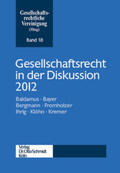 Gesellschaftsrechtliche Vereinigung / Gesellschaftsrechltiche Vereinigung |  Gesellschaftsrecht in der Diskussion 2012 | Buch |  Sack Fachmedien