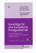 Boucourechliev / Hommelhoff |  Vorschläge für eine Europäische Privatgesellschaft | Buch |  Sack Fachmedien
