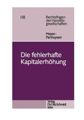 Meyer-Panhuysen | Meyer-Panhuysen: Fehlerh. Kapital. | Buch | 978-3-504-64662-2 | sack.de