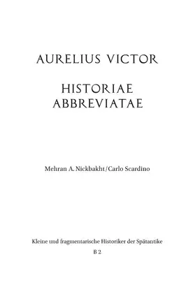 Scardino / Nickbakht |  Aurelius Victor | Buch |  Sack Fachmedien