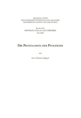 Käppel |  Die Prostagmata der Ptolemäer | Buch |  Sack Fachmedien