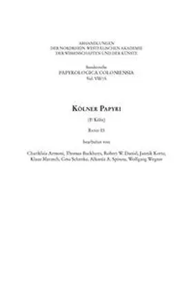 Armoni / Backhuys / Daniel |  Kölner Papyri (P. Köln) Band 15 | Buch |  Sack Fachmedien