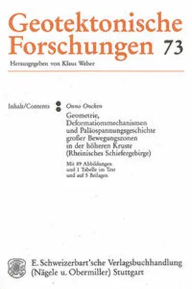 Oncken |  Geometrie, Deformationsmechanismen und Paläospannungsgeschichte grosser Bewegungszonen in der höheren Kruste (Rheinisches Schiefergebirge) | Buch |  Sack Fachmedien