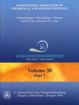 Jones / Faaborg |  30th Congress of the International Association of Theoretical and Applied Limnology. Montreal, Canada, 12-18 August 2007 | Buch |  Sack Fachmedien