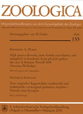 Huber / Schaller |  High species diversity, male-female coevolution, and metaphyly in Southeast Asian pholcid spiders: the case of Belisana Thorell 1898 (Araneae, Pholcidae). - Tiere tropischer Regenwälder: strukturelle und funktionelle, vorwiegend qualitative Aspekte - Versuch einer Synopsis | Buch |  Sack Fachmedien