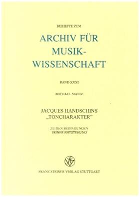 Maier | Jacques Handschins "Toncharakter" | Buch | 978-3-515-05415-7 | sack.de