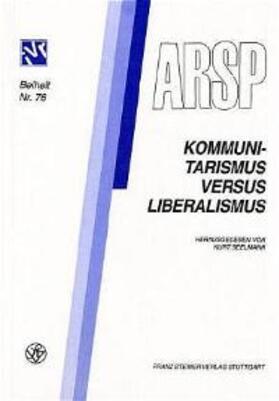 Seelmann |  Kommunitarismus versus Liberalismus / Communautarisme contre | Buch |  Sack Fachmedien