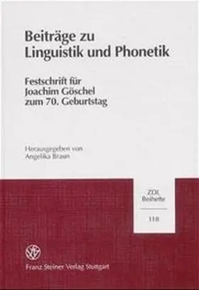 Braun |  Beiträge zu Linguistik und Phonetik | Buch |  Sack Fachmedien