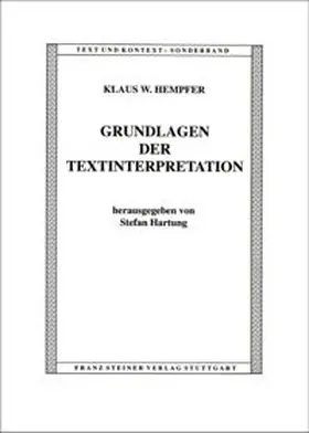 Hempfer / Hartung |  Grundlagen der Textinterpretation | Buch |  Sack Fachmedien