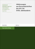Bredehorn / Lenz / Winiarczyk |  Abkürzungen aus Personalschriften des XVI. bis XVIII. Jahrhunderts | Buch |  Sack Fachmedien