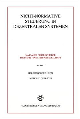 Oebbecke | Nicht-normative Steuerung in dezentralen Systemen | Buch | 978-3-515-08694-3 | sack.de