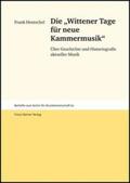 Hentschel |  Die "Wittener Tage für neue Kammermusik" | Buch |  Sack Fachmedien