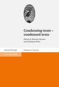 Horster / Reitz |  Condensing texts - condensed texts | Buch |  Sack Fachmedien