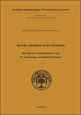 Wittstock / Schubert |  Sprache und Kultur in der Geschichte | Buch |  Sack Fachmedien
