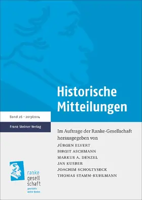 Elvert / Aschmann / Denzel |  Historische Mitteilungen 26 (2013/2014) | eBook | Sack Fachmedien