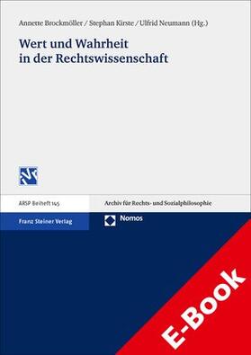 Brockmöller / Kirste / Neumann | Wert und Wahrheit in der Rechtswissenschaft | E-Book | sack.de