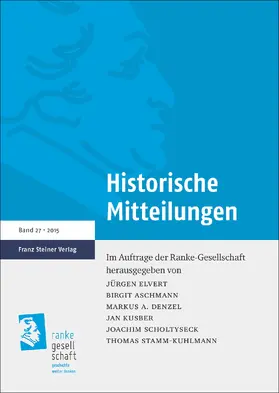 Elvert / Aschmann / Denzel |  Historische Mitteilungen 27 (2015) | eBook | Sack Fachmedien