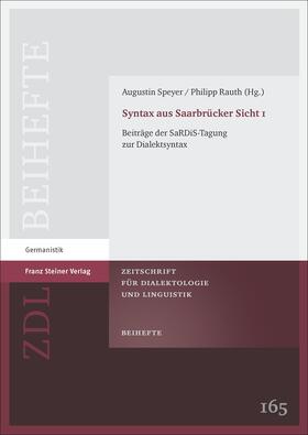 Speyer / Rauth |  Syntax aus Saarbrücker Sicht 1 | eBook | Sack Fachmedien