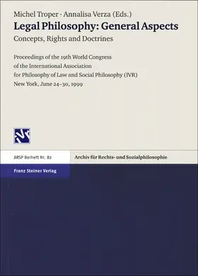 Troper / Verza |  Legal Philosophy – General Aspects. Vol. 1: Concepts, Rights and Doctrines | eBook | Sack Fachmedien