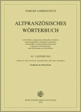 Tobler / Lommatzsch / Christmann |  Altfranzösisches Wörterbuch. Band 12. Lieferung 94 | Buch |  Sack Fachmedien