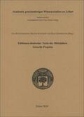 Rothenberger / Schubert / Zinsmeister |  Editionen deutscher Texte des Mittelalters - aktuelle Projekte | Buch |  Sack Fachmedien