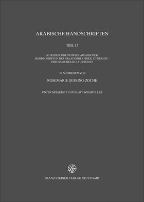 Quiring-Zoche |  Arabische Handschriften | Buch |  Sack Fachmedien