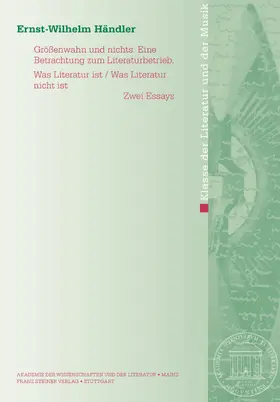 Händler |  Größenwahn und nichts. Eine Betrachtung zum Literaturbetrieb. Was Literatur ist / Was Literatur nicht ist | Buch |  Sack Fachmedien