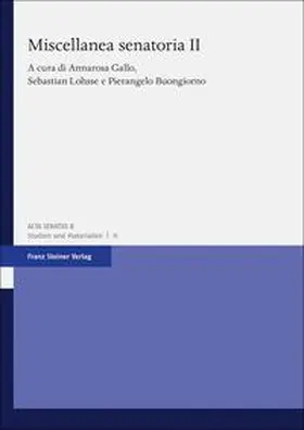 Gallo / Lohsse / Buongiorno |  Miscellanea senatoria. Vol. 2 | Buch |  Sack Fachmedien