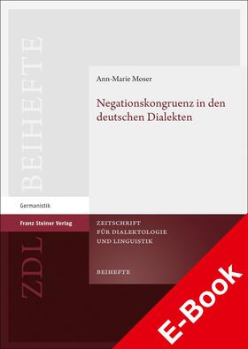 Moser |  Negationskongruenz in den deutschen Dialekten | eBook | Sack Fachmedien