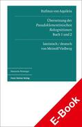 Vielberg |  Rufinus von Aquileia: Übersetzung der Pseudoklementinischen Rekognitionen, Buch 1 und 2 | eBook | Sack Fachmedien