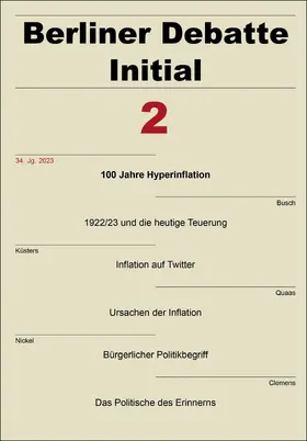 Berliner Debatte Initial e.V. |  Berliner Debatte Initial 34 (2023) 2 | Buch |  Sack Fachmedien