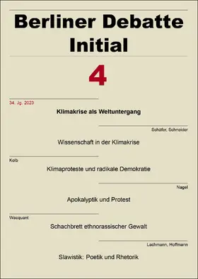 Berliner Debatte Initial e.V. |  Berliner Debatte Initial 34 (2023) 4 | Buch |  Sack Fachmedien