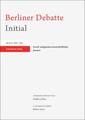 Berliner Debatte Initial 35 (2024) 4 | Buch | 978-3-515-13980-9 | sack.de