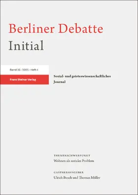  Berliner Debatte Initial 36 (2025) 4 | Buch |  Sack Fachmedien