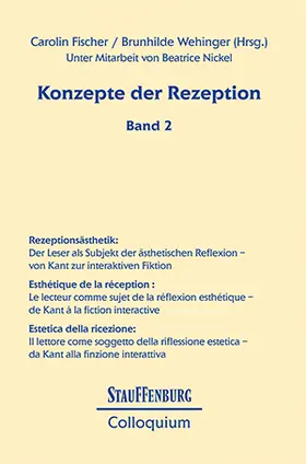 Fischer / Wehinger |  Rezeptionsästhetik / Esthétique de la réception / Estetica della recezione | Buch |  Sack Fachmedien