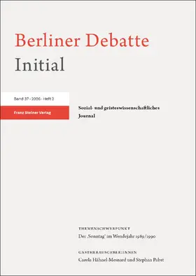 Berliner Debatte Initial e.V. |  Berliner Debatte Initial 37 (2026) 2 | Buch |  Sack Fachmedien