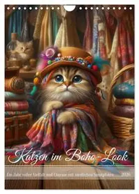 Verena Scholze / CALVENDO |  Katzen im Boho-Look - Ein Jahr voller Vielfalt und Charme mit niedlichen Samtpfoten (Wandkalender 2026 DIN A4 hoch), CALVENDO Monatskalender | Sonstiges |  Sack Fachmedien